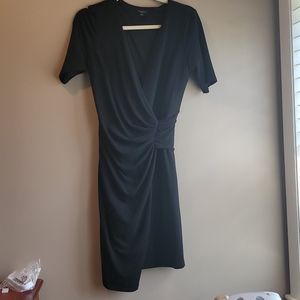 Ann Taylor Black Short Sleeve Wrap Dress Women
